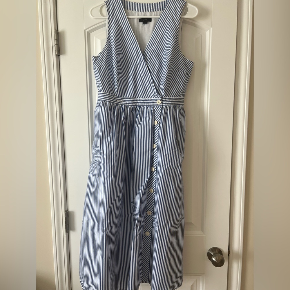 NWOT JCrew Blue Striped Summer Dress